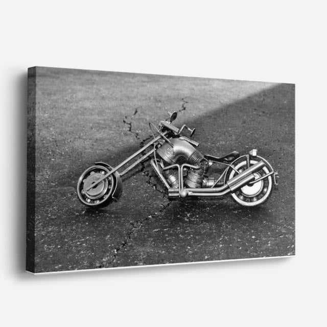 cuadro canvas vehículos chopper gris vista aérea horizontal