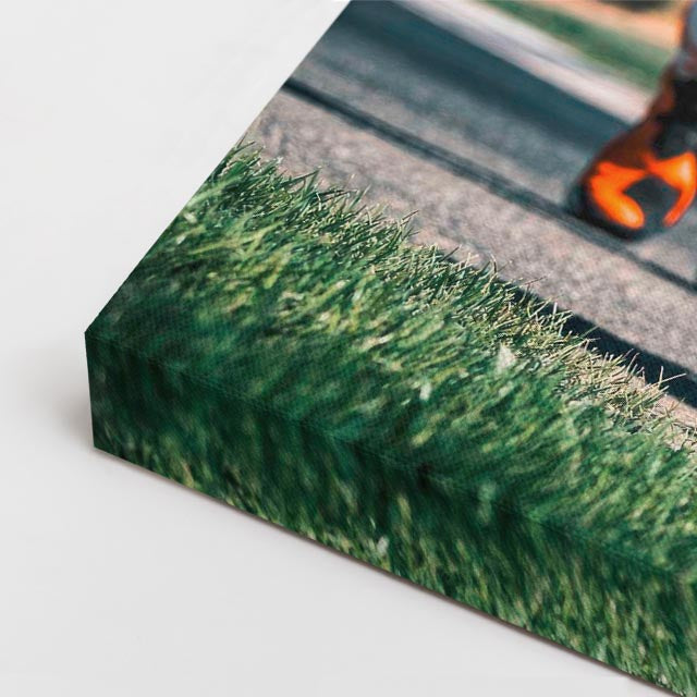 cuadro canvas vehículos ktm naranja piloto en ruta horizontal