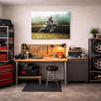 cuadro canvas vehículos scrambler rojo fango al vuelo horizontal