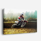 cuadro canvas vehículos scrambler rojo fango al vuelo horizontal