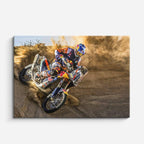cuadro canvas vehículos enduro rojo tierra en curva horizontal