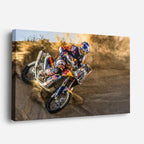 cuadro canvas vehículos enduro rojo tierra en curva horizontal