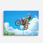 cuadro canvas vehículos motocross rojo salto al cielo horizontal
