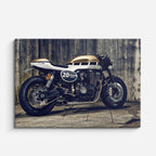 cuadro canvas vehículos cafe racer negra muro antiguo horizontal