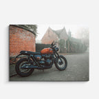cuadro canvas vehículos café racer naranja adoquines horizontal