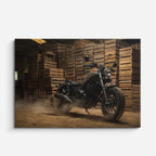 cuadro canvas vehículos scrambler negra madera apilada horizontal