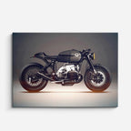 cuadro canvas vehículos cafe racer gris fondo azul horizontal