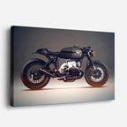 cuadro canvas vehículos cafe racer gris fondo azul horizontal