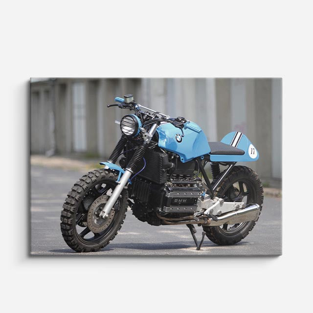 cuadro canvas vehículos bmw azul estilo custom horizontal