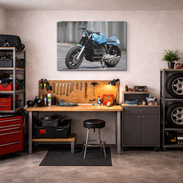 cuadro canvas vehículos bmw azul estilo custom horizontal