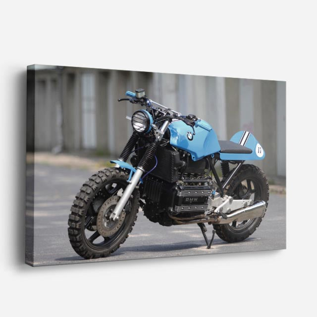 cuadro canvas vehículos bmw azul estilo custom horizontal