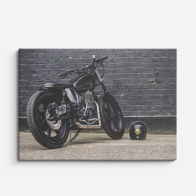 cuadro canvas vehículos bobber negra cráneo al lado horizontal