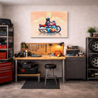 cuadro canvas vehículos helacats moto caricatura horizontal