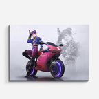 cuadro canvas vehículos piloto anime moto roja horizontal