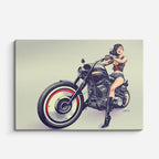 cuadro canvas vehículos heroína retro moto clásica horizontal