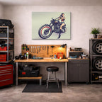 cuadro canvas vehículos heroína retro moto clásica horizontal