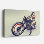 cuadro canvas vehículos heroína retro moto clásica horizontal