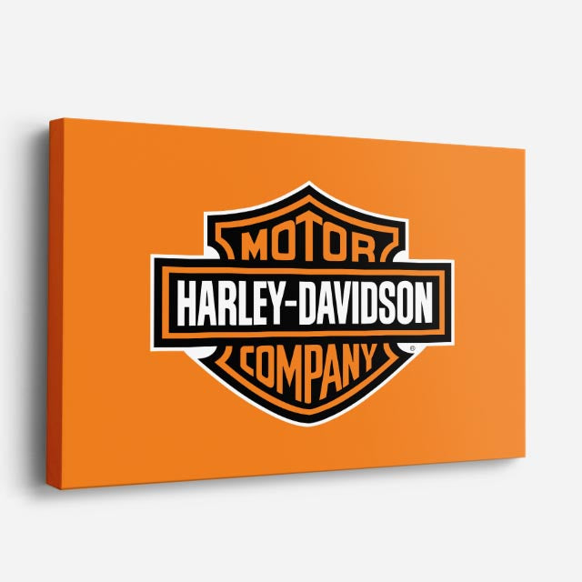 cuadro canvas vehículos harley davidson logo clásico horizontal