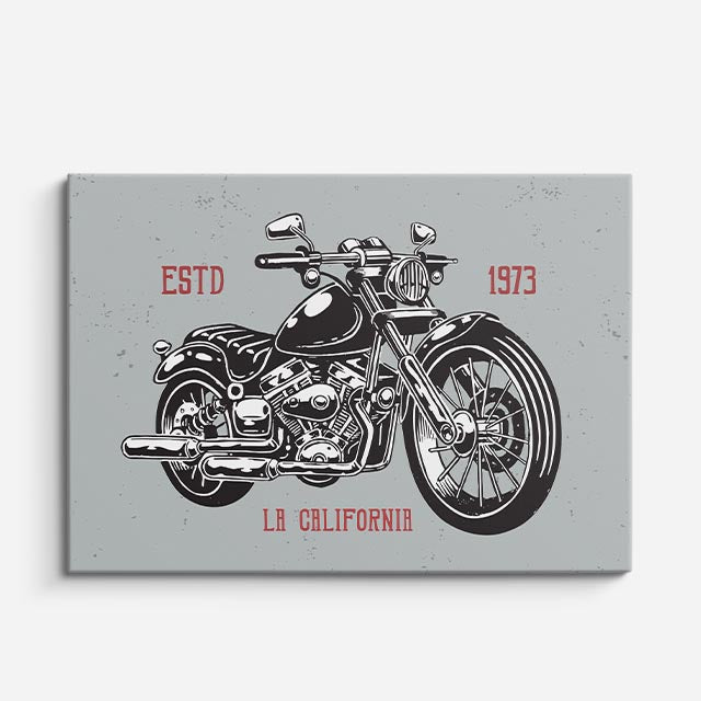 cuadro canvas vehículos chopper california 1973 retro horizontal