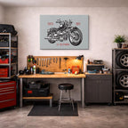cuadro canvas vehículos chopper california 1973 retro horizontal