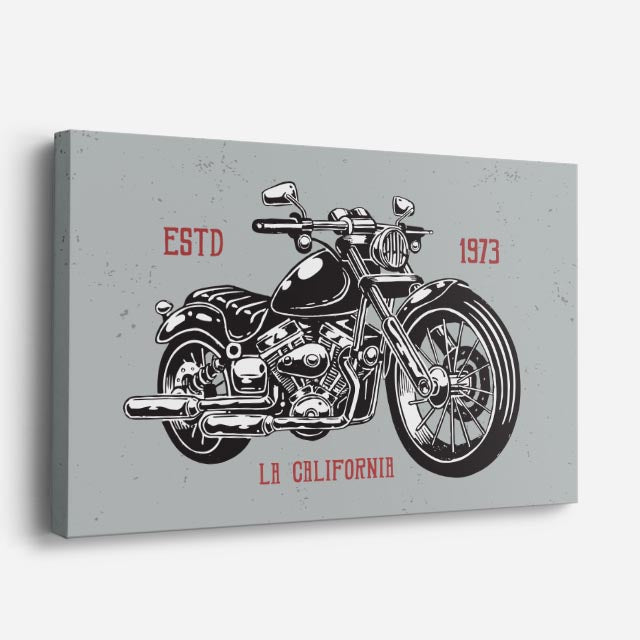 cuadro canvas vehículos chopper california 1973 retro horizontal