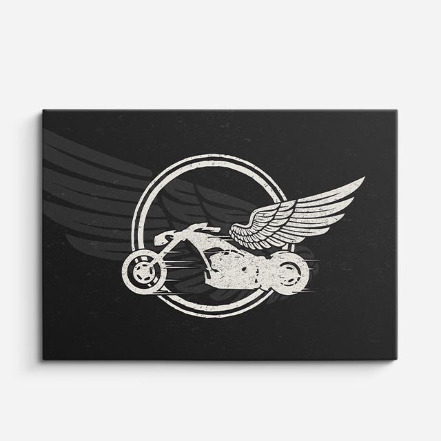 cuadro canvas vehículos emblema alado moto vintage horizontal