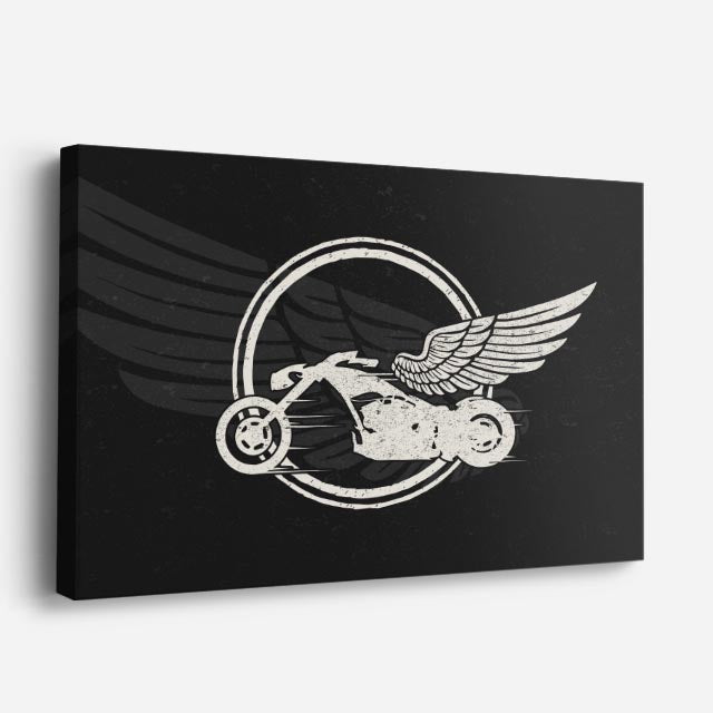 cuadro canvas vehículos emblema alado moto vintage horizontal