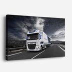 cuadro canvas vehículos camión blanco autopista veloz horizontal