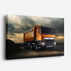 cuadro canvas vehículos volquete naranja cielo dramático horizontal