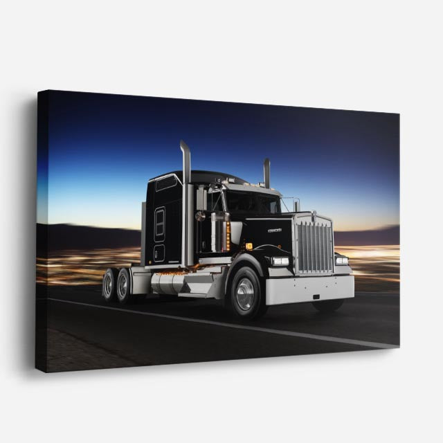 cuadro canvas vehículos kenworth negro rey de carretera horizontal