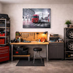 cuadro canvas vehículos iveco rojo ciudad europea horizontal