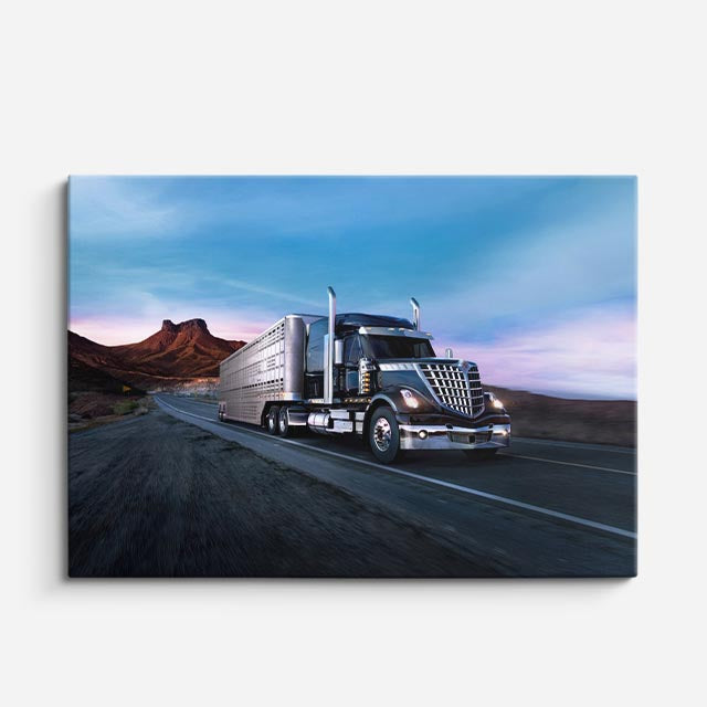 cuadro canvas vehículos kenworth gris cañón nocturno horizontal