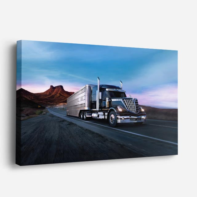 cuadro canvas vehículos kenworth gris cañón nocturno horizontal