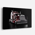 cuadro canvas vehículos peterbilt rojo estudio oscuro horizontal