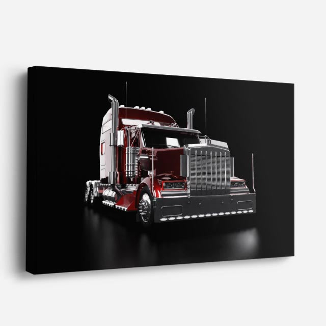 cuadro canvas vehículos peterbilt rojo estudio oscuro horizontal