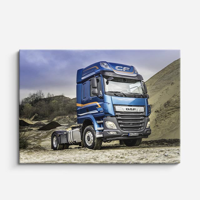 cuadro canvas vehículos daf azul desierto abierto horizontal