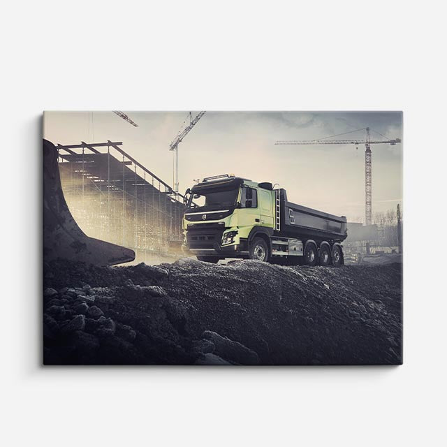 cuadro canvas vehículos kenworth gris tierra al vuelo horizontal