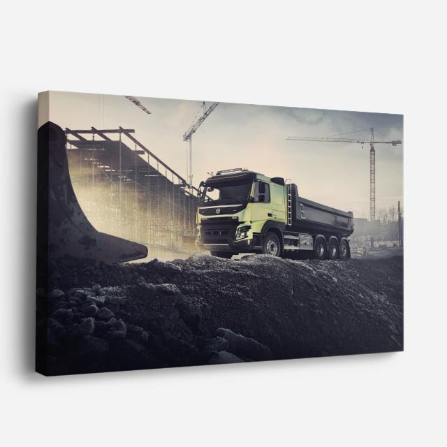cuadro canvas vehículos kenworth gris tierra al vuelo horizontal