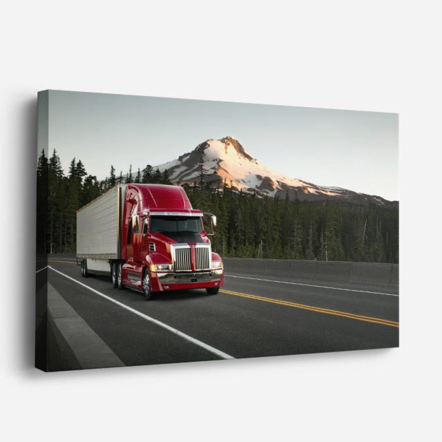 cuadro canvas vehículos peterbilt rojo bosque canadiense horizontal