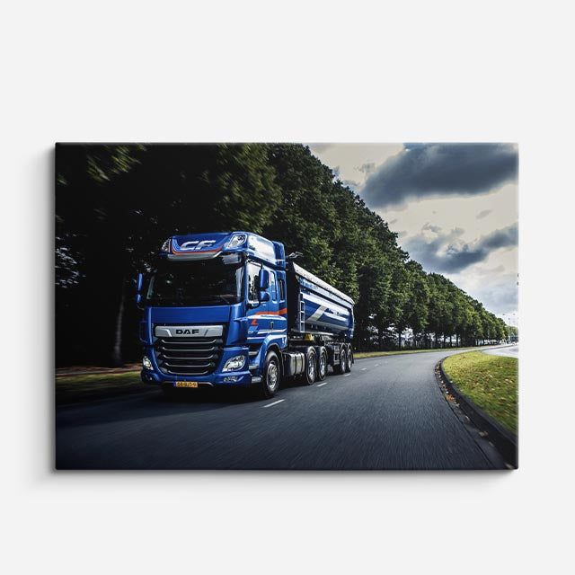 cuadro canvas vehículos daf azul horizonte abierto horizontal