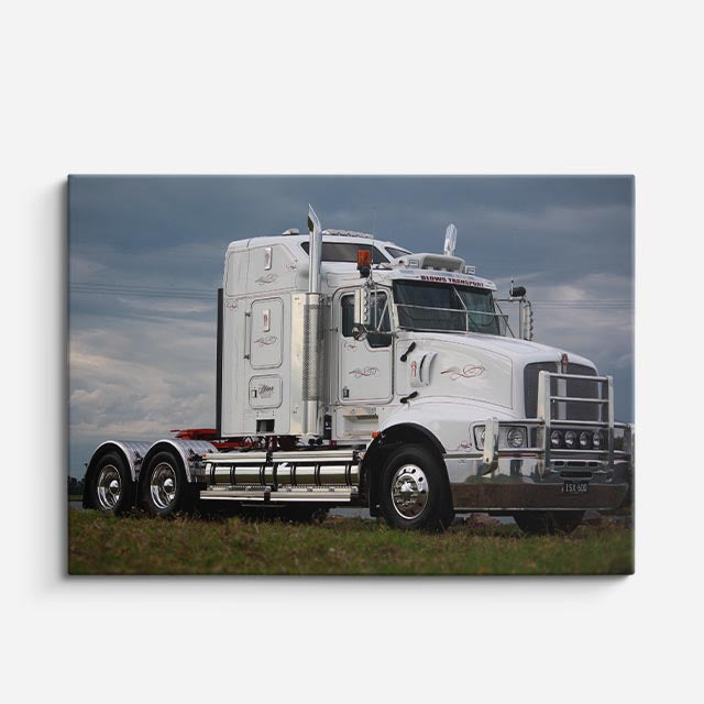 cuadro canvas vehículos kenworth blanco pradera verde horizontal