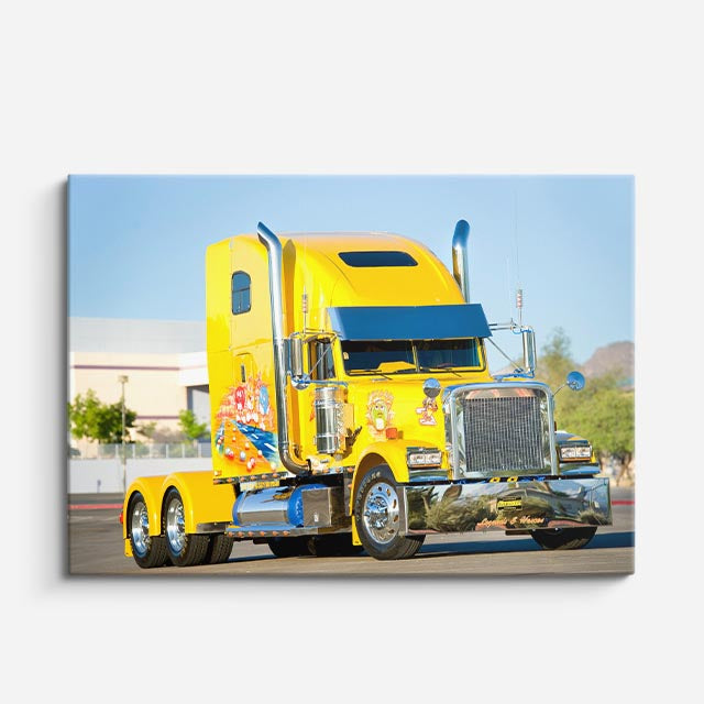 cuadro canvas vehículos peterbilt amarillo rey del show horizontal