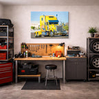 cuadro canvas vehículos peterbilt amarillo rey del show horizontal