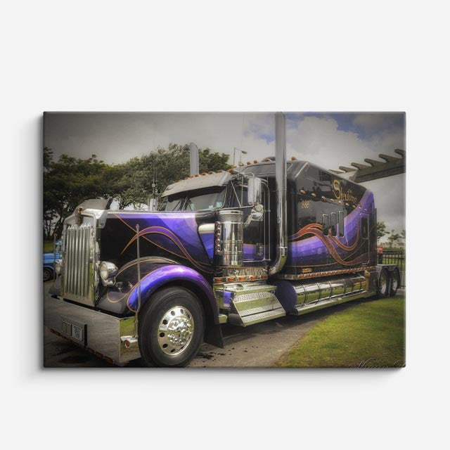 cuadro canvas vehículos kenworth morado bestia cromada horizontal