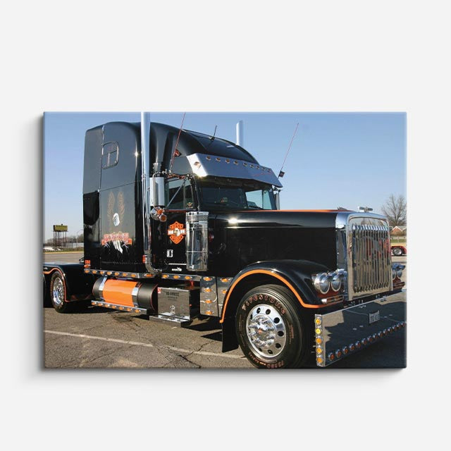cuadro canvas vehículos kenworth negro titan del asfalto horizontal