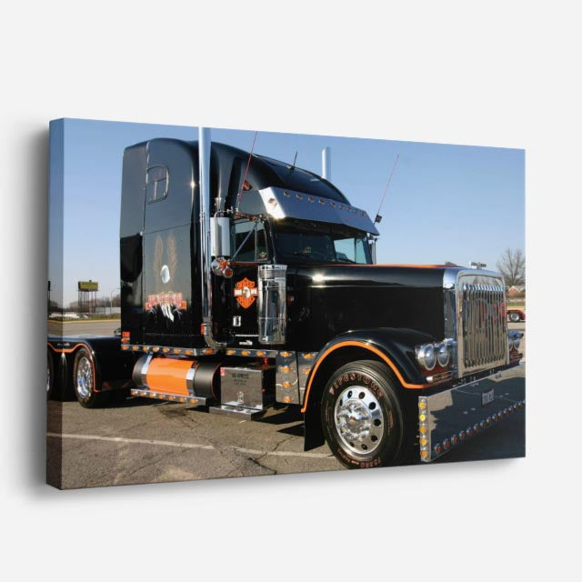 cuadro canvas vehículos kenworth negro titan del asfalto horizontal