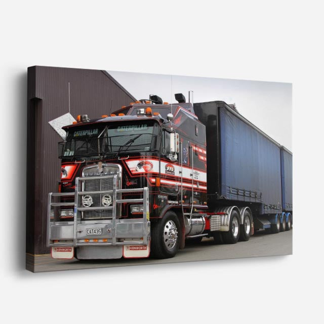 cuadro canvas vehículos kenworth rojo decorado llamas horizontal