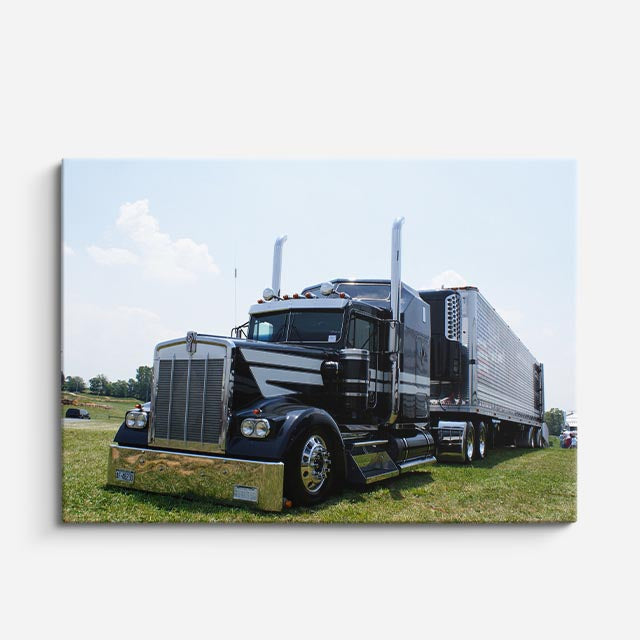 cuadro canvas vehículos kenworth negro campo abierto horizontal