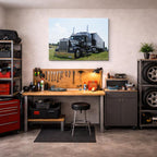 cuadro canvas vehículos kenworth negro campo abierto horizontal