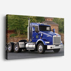 cuadro canvas vehículos kenworth azul solitario horizontal
